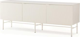 Koketto Home Mueble TV de 150 cm color blanco dise&ntilde;o acanalado