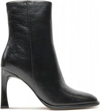 Michael Kors Kelsea Crackled Leather Boot - Dames - Laarzen met Hak - Zwart - 40 EU - Leer - Schoenen