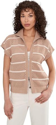 Varley Haney Zip Through Knit Womens Sweater Light Taupe : XXS, Cotton