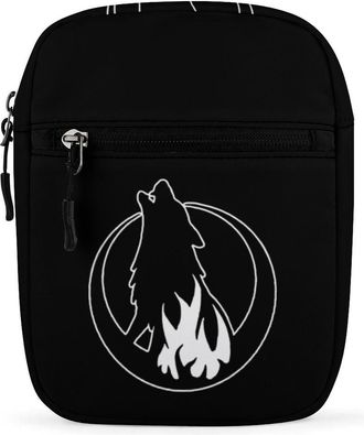 Generic Wolf Howling Crossbody Bag Adjustable Satchel Cute Shoulder Bag Lightweight Sling Bags