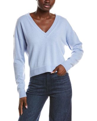 Naadam Cashmere Cropped V-Neck Pullover