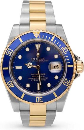 Rolex Pre-owned Rolex Submariner Date Automatic Chronometer Blue Dial Mens Watch 16613 BLSO
