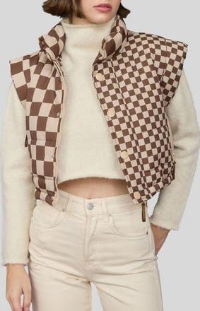 Blu Pepper Checker Print Puffer Vest in Brown at Nordstrom Rack, Size Medium
