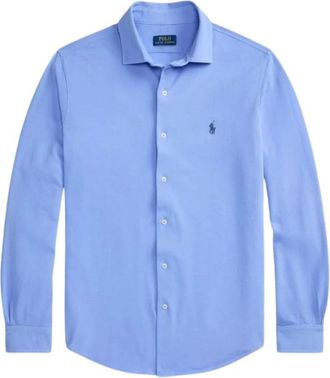Ralph Lauren Featherweight Mesh Shirt - Heren - Overhemden - Blauw - Maat: S Katoen