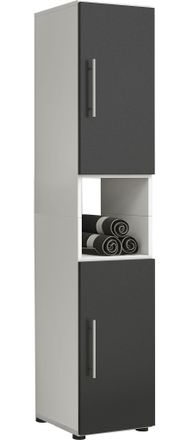 VCM Gabinete De Ba&ntilde;o De Madera Vcm Muebles De Ba&ntilde;o Estante De Ba&ntilde;o De Soporte Gabinete Alto Dimensiones Aprox. Al. 153 X An. 31 X P. 30 Cm - Flandu (blanc