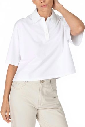 ATM Anthony Thomas Melillo Heavyweight Vintage Wash Polo Shirt In White