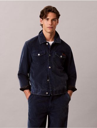 Calvin Klein Jeans Calvin Klein Mens Washed Corduroy Trucker Jacket - Blue - XL