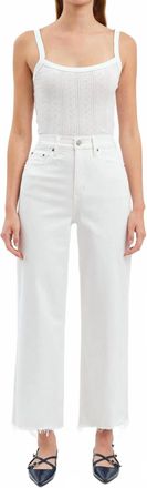 Daze Crop High Rise Vintage Straight Jeans In Swan