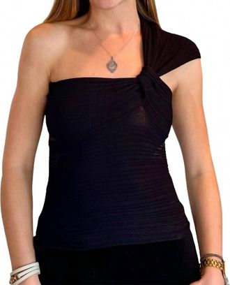 Autumn Cashmere One Shoulder Drape Top In Black