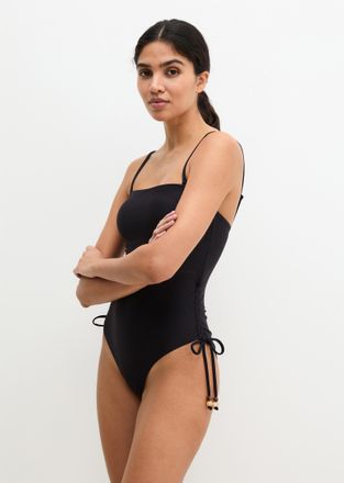 Marc O'Polo Badeanzug MARC OPOLO Abstract Floral AOP, Damen, Gr. XL (46), N-Gr, schwarz, Obermaterial: 84% Polyamid, 16% Elasthan, Badeanz&uuml;ge Badeanzug