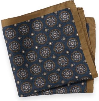 Paul Fredrick Medallion Silk Pocket Square
