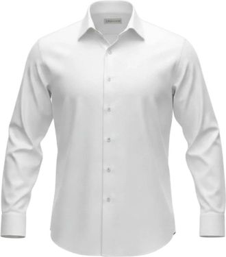 Xacus Herenhemd van katoen-linnenmix - Heren - Zakelijke Overhemden - Wit - 3XL - Katoen - Overhemden