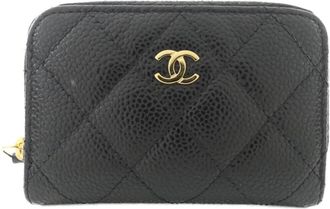 Chanel Black Grained Calfskin Coin Purse/Coin Case (Pre-Owned)