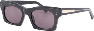 Retro Superfuture Zwarte Edku Zonnebril met Hoekige Silhouet - Heren - Zonnebrillen - Zwart - 52 MM - Accessoires