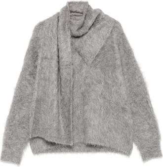 Toteme Maglione con sciarpa drappeggiata - Grigio
