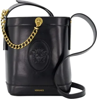 Versace Bolso Mini de Cuero Pivot - Bags - Mujer - Negro - ONE SIZE