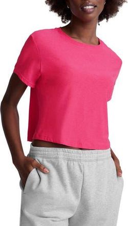 Beyond Yoga Featherweight Supreme Crop T-Shirt in Vivid Pink Heather at Nordstrom Rack, Size X-Large