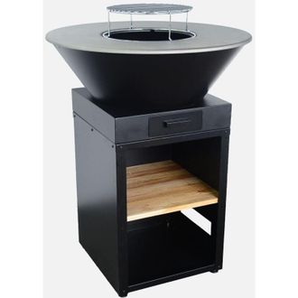 Sweeek Barbecue braciere 81,5cm, griglia di cottura, contenitore per la legna