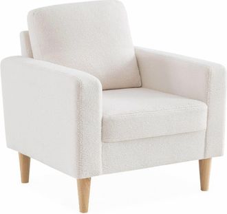 Sweeek Sill&oacute;n estilo escandinavo de borreguito, blanco