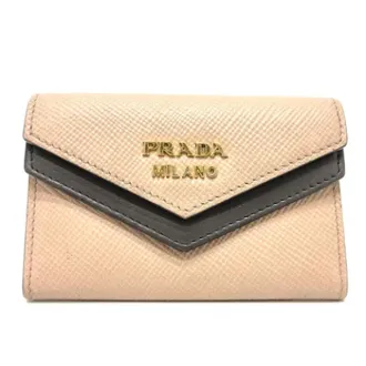 Prada Pre-owned Wallets, female, Beige, Size: ONE SIZE Pre-owned Leather home-office