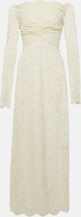 Paco Rabanne Off-shoulder lace maxi dress