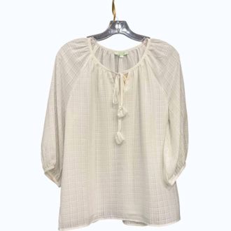 Jade Yoga Womens Peasant Blouse In White