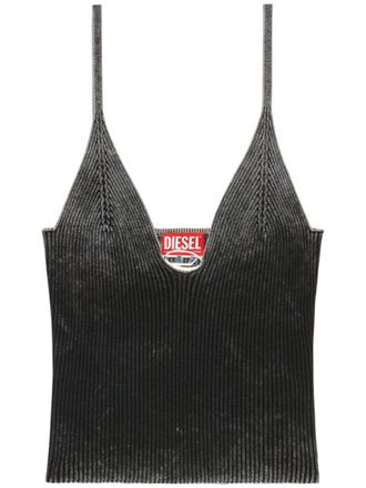 Diesel Black Cotton Tank Top