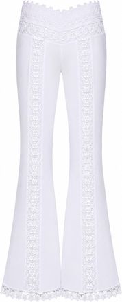 Charo Ruiz Ibiza Womens Flared Trousers Vianora White Cotton