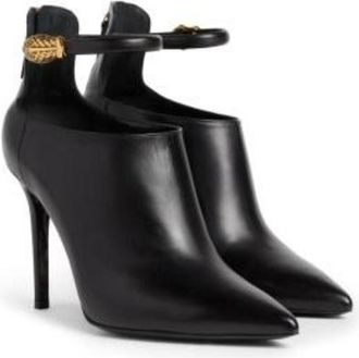 Roberto Cavalli Pointed-Toe Ankle Strap Heeled Boots, Brand Size 35 ( US Size 5 )