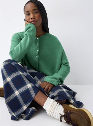 Twik Womens Roll-edge Cardigan Sweater