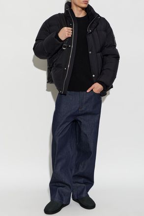 Moose Knuckles Puffer Jacket With A Stand-up Collar, Mens, Black