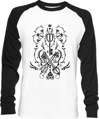 Vendax Kingdom Hearts Unisex Baseball T-Shirt Long Sleeves Mens Womens White Black