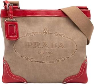 Prada Borsa a tracolla Pre-owned in tela - - Pre-owned - Donna - Beige - ONE SIZE