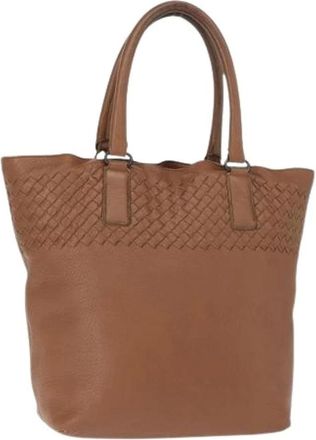 Bottega Veneta Pre-owned Tote Bags, female, Brown, Size: ONE SIZE Pre-owned Vintage Leather Tote Bag