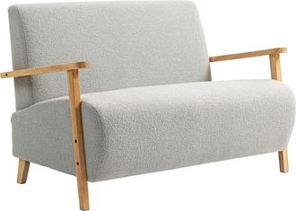 HOMCOM 2 Seater Sofa - Fabric Modern Loveseat For Living Room - Grey | TJ Hughes