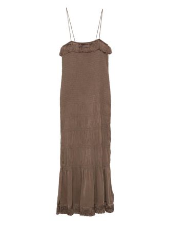 By Malene Birger Nova fringed maxi dress - Brown