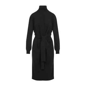 Christophe Lemaire Grey High Neck Midi Dress