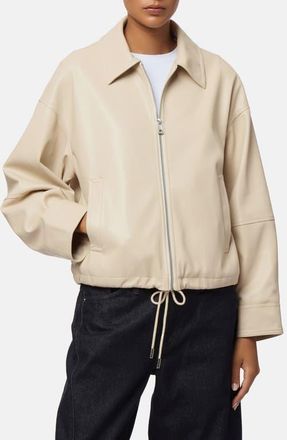 Apparis Ada Faux Leather Bomber Jacket in Latte at Nordstrom, Size Xx-Large