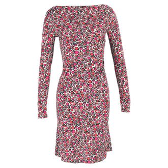 Diane Von F&uuml;rstenberg Printed Knee Length Dress in Multicolor Polyester