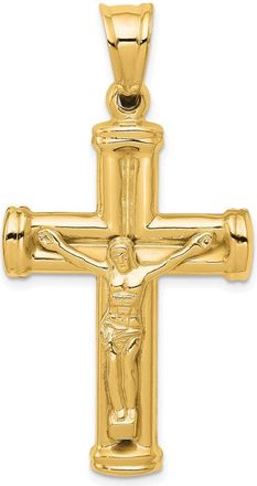 Diamond2Deal 14k Yellow Gold Reversible Crucifix Pendant