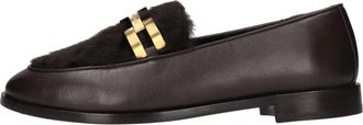 Aquazzura Brandi Shearling Loafers - Dames - Loafers - Bruin - 38 EU - Leer - Schoenen