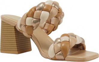Soda Womens Buggy Braided Block Heels In Nude Multi