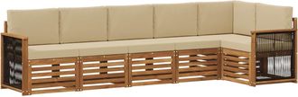 vidaXL Conjunto De Sof&aacute;s De Exterior 5 Uds. Natural Vidaxl