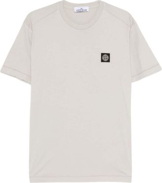 Stone Island Light Grey Logo T-Shirt