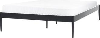 Beliani Beliani - Cama Con Somier De Metal Negro 140 X 200 Cm Listones Industrial Vaurs