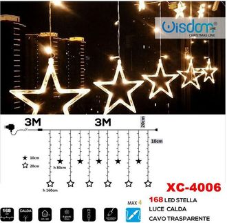 Trade Shop Trade Shop - Luminosa Luminosa Natalizia 168 Led Con Luces Calda Cavo Transparente Xc-4006