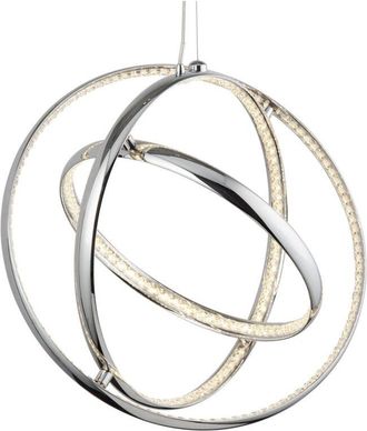 Searchlight Rings - Colgante De Techo Led Integrado Cromado Con Cristales De Vidrio - Searchlight