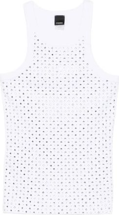 Pinko Annita Top - Dames - Tops zonder mouwen - Wit - M - Katoen - Tops
