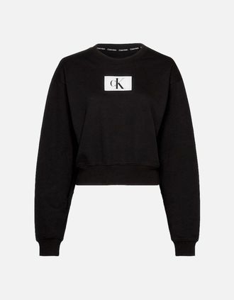 Calvin Klein Womens Womens CK 1996 Lounge Sweatshirt, Black - Size: 10
