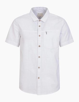 Mountain Warehouse Mens Mountain Warehouse Mens Coconut Slub Short-Sleeved Shirt - White - Size: Regular/32